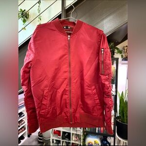 Elwood Lightweight Red Bomber Jacket